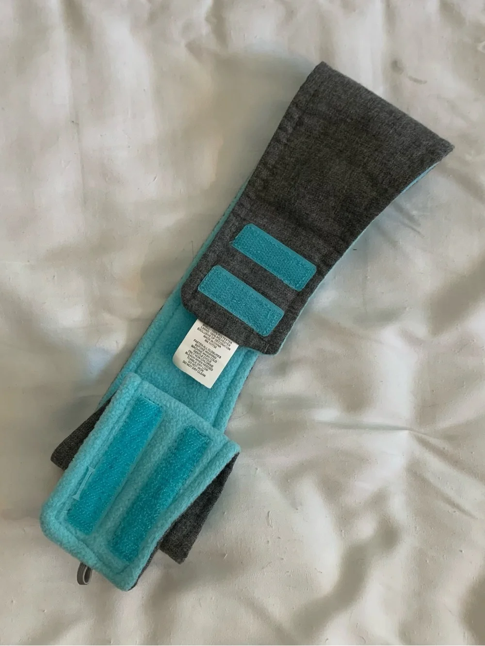 ZeroXposur Gray/Blue Fleece Lined Adjustable Running Headband